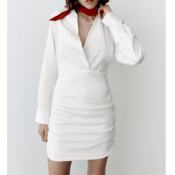 Zara Dresses Nwt Zara White Shirt Dress Poshmark